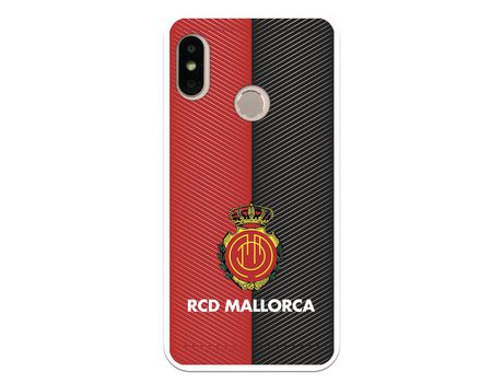 Funda para Xiaomi Mi A2 Lite del Mallorca RCD Mallorca Diagonales Transparente - Licencia Oficial RCD Mallorca