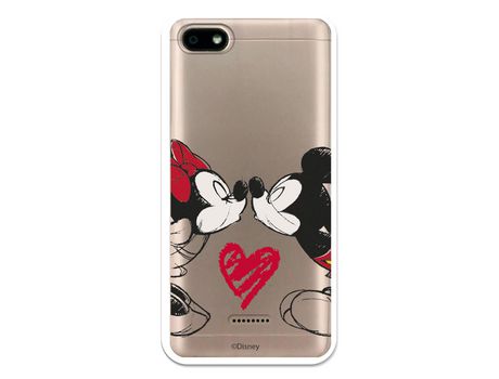 Funda para Xiaomi Redmi 6A Oficial de Disney Mickey y Minnie Beso - Clásicos Disney