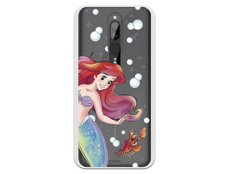 Funda para Xiaomi Redmi 8 Oficial de Disney Ariel y Sebastián Burbujas - La Sirenita
