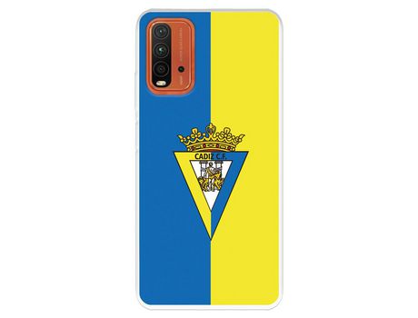 Funda para Xiaomi Redmi 9T del Cádiz Escudo Fondo Bicolor - Licencia Oficial