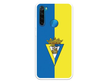Funda para Xiaomi Redmi Note 8 del Cádiz Escudo Fondo Bicolor - Licencia Oficial