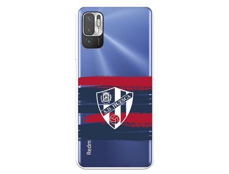 Funda para Xiaomi Redmi Note 10 5G del Huesca Rayas Transparente - Licencia Oficial SD Huesca