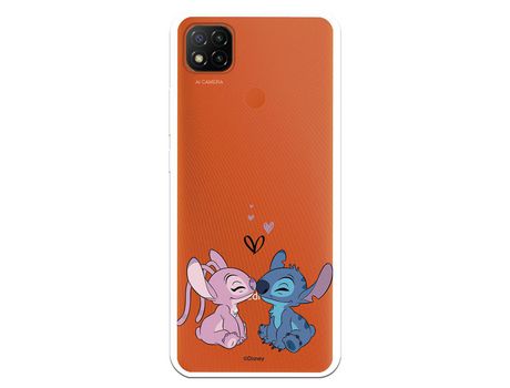 Funda para Xiaomi Redmi 9C Oficial de Disney Angel & Stitch Beso - Lilo & Stitch