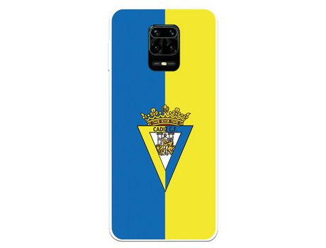 Funda para Xiaomi Redmi Note 9 Pro del Cádiz Escudo Fondo Bicolor - Licencia Oficial