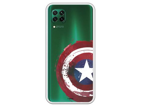 Funda para Huawei P40 Lite Oficial de Marvel Capitan America Escudo Transparente