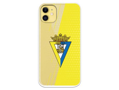 Funda para iPhone 11 del Cádiz Fondo Amarillo y Transparente - Licencia Oficial