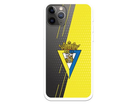 Funda para iPhone 11 Pro del Cádiz Fondo Amarillo y Transparente - Licencia Oficial