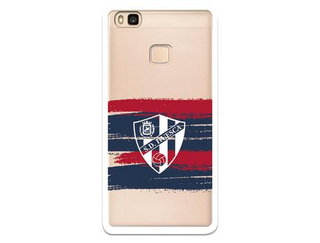 Funda para Huawei P9 Lite del Huesca Rayas Transparente - Licencia Oficial SD Huesca
