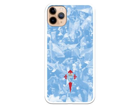 Funda para iPhone 11 Pro Max del Celta Escudo Fondo Hinchada - Licencia Oficial RC Celta