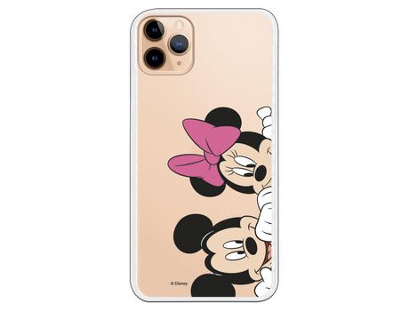 Funda para iPhone 11 Pro Max Oficial de Disney Mickey y Minnie Asomados - Clásicos Disney