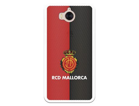 Funda para Huawei Y6 2017 del Mallorca RCD Mallorca Diagonales Transparente - Licencia Oficial RCD Mallorca