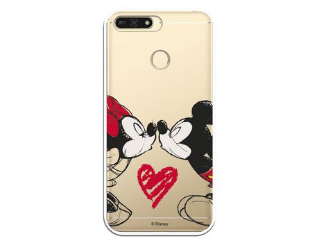 Funda para Huawei Y6 2018 Oficial de Disney Mickey y Minnie Beso - Clásicos Disney