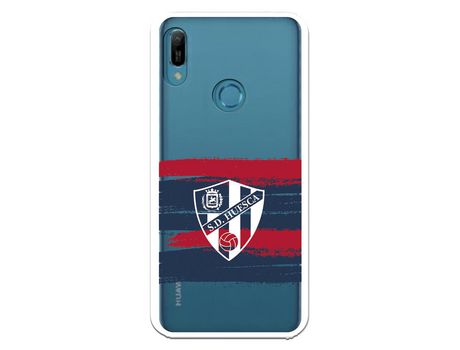Funda para Huawei Y6 2019 del Huesca Rayas Transparente - Licencia Oficial SD Huesca