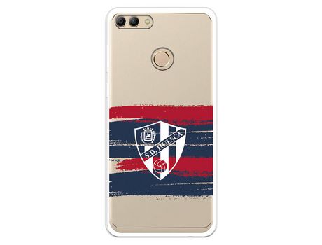 Funda para Huawei Y9 2018 del Huesca Rayas Transparente - Licencia Oficial SD Huesca
