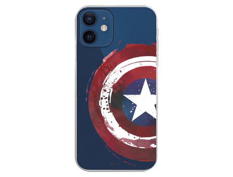 Funda para iPhone 12 Mini Oficial de Marvel Capitan America Escudo Transparente