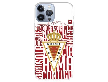 Funda para iPhone 13 Pro Max del Real Murcia Escudo Fondo Blanco - Licencia Oficial Real Murcia