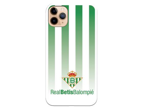 Funda para iPhone 11 Pro Max del Betis Fondo Rayas Verdiblancas - Licencia Oficial