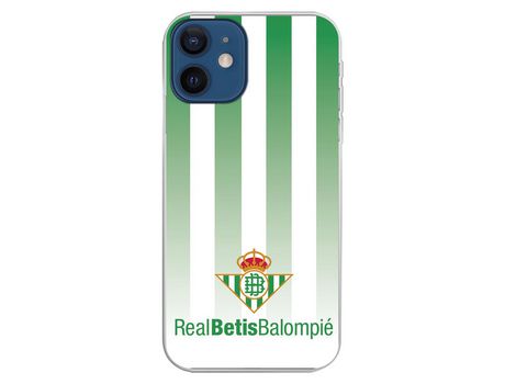 Funda para iPhone 12 Mini del Betis Fondo Rayas Verdiblancas - Licencia Oficial