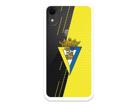 Funda para iPhone XR del Cádiz Fondo Amarillo y Transparente - Licencia Oficial