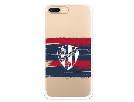 Funda para iPhone 8 Plus del Huesca Rayas Transparente - Licencia Oficial SD Huesca