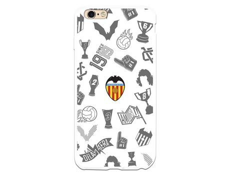 Funda para iPhone 6 Plus del Valencia Stickers Gris Escudo Color - Licencia Oficial Valencia CF