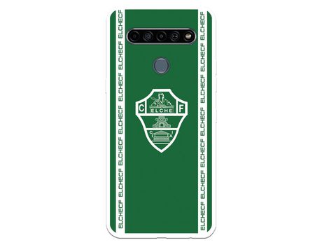 Funda para LG K61 del Elche CF Escudo Fondo Verde - Licencia Oficial Elche CF