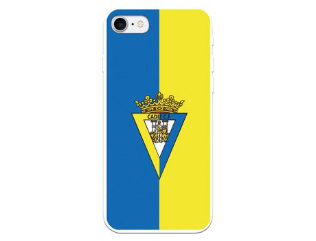 Funda para iPhone 7 del Cádiz Escudo Fondo Bicolor - Licencia Oficial