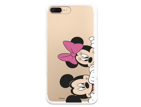 Funda para iPhone 7 Plus Oficial de Disney Mickey y Minnie Asomados - Clásicos Disney