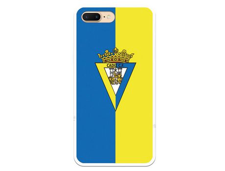 Funda para iPhone 7 Plus del Cádiz Escudo Fondo Bicolor - Licencia Oficial