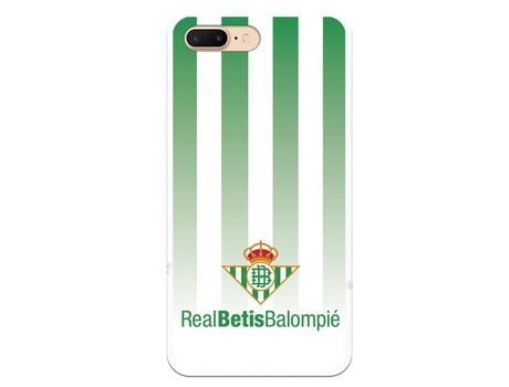 Funda para iPhone 8 Plus del Betis Fondo Rayas Verdiblancas - Licencia Oficial