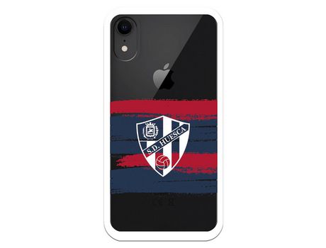 Funda para iPhone XR del Huesca Rayas Transparente - Licencia Oficial SD Huesca