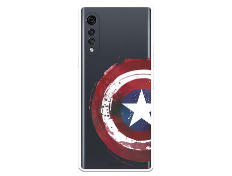 Funda para LG Velvet 5G Oficial de Marvel Capitan America Escudo Transparente