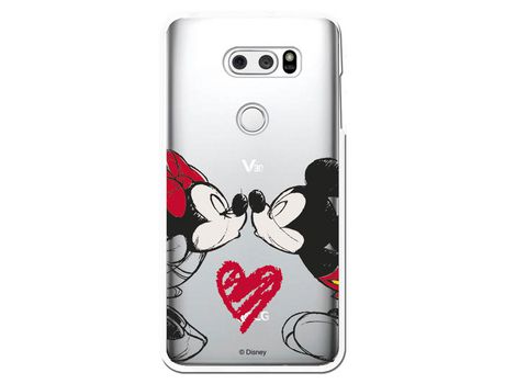 Funda para LG V30 Oficial de Disney Mickey y Minnie Beso - Clásicos Disney