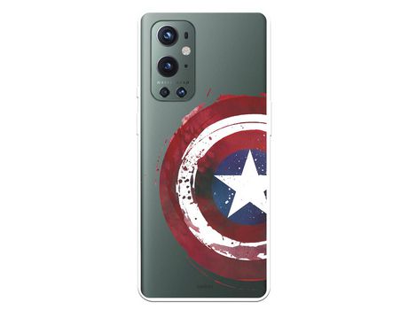 Funda para OnePlus 9 Pro Oficial de Marvel Capitan America Escudo Transparente