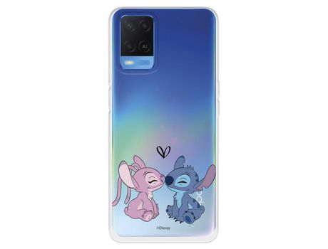 Funda para Oppo A54 4G Oficial de Disney Angel & Stitch Beso - Lilo & Stitch