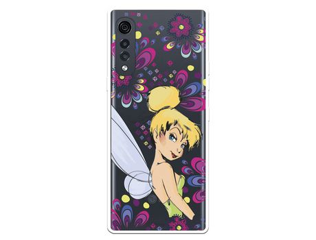 Funda para LG Velvet 5G Oficial de Disney Campanilla Flores - Peter Pan