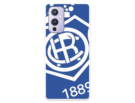 Funda para OnePlus 9 del Recre Escudo Fondo azul - Licencia Oficial Real Club Recreativo de Huelva
