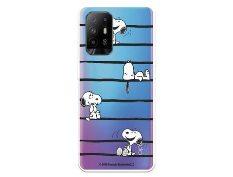 Funda para Oppo A74 4G Oficial de Peanuts Snoopy rayas - Snoopy