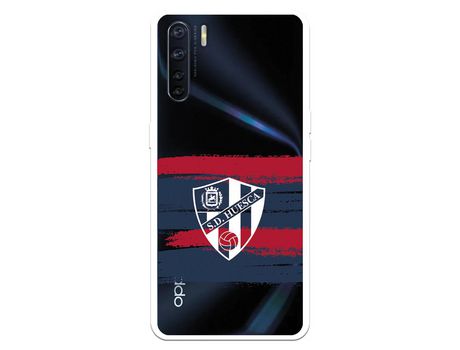 Funda para Oppo A91 del Huesca Rayas Transparente - Licencia Oficial SD Huesca
