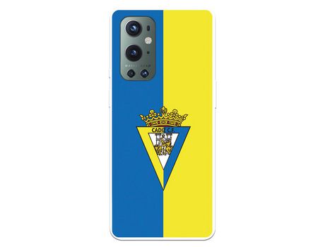 Funda para OnePlus 9 Pro del Cádiz Escudo Fondo Bicolor - Licencia Oficial