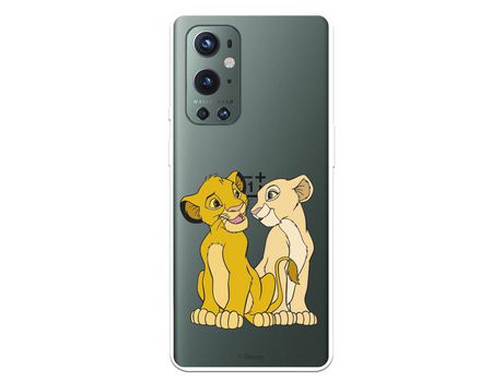 Funda para OnePlus 9 Pro Oficial de Disney Simba y Nala Silueta - El Rey León