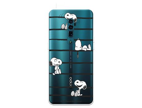 Funda para Oppo Reno 10x Zoom Oficial de Peanuts Snoopy rayas - Snoopy