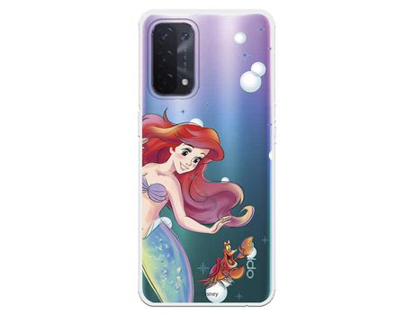 Funda para Oppo A74 5G Oficial de Disney Ariel y Sebastián Burbujas - La Sirenita