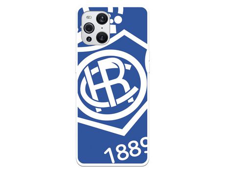 Funda para Oppo Find X3 Pro del Recre Escudo Fondo azul - Licencia Oficial Real Club Recreativo de Huelva