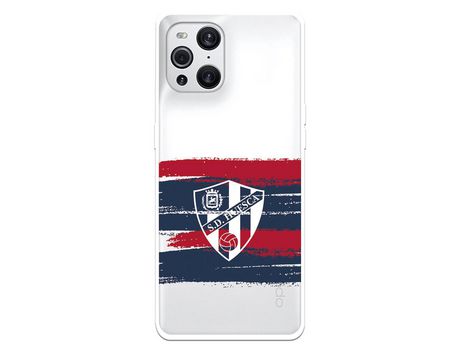 Funda para Oppo Find X3 Pro del Huesca Rayas Transparente - Licencia Oficial SD Huesca