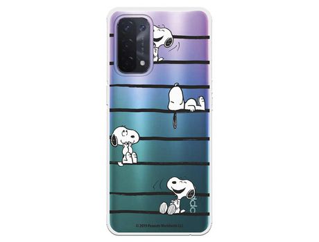 Funda para Oppo A74 5G Oficial de Peanuts Snoopy rayas - Snoopy