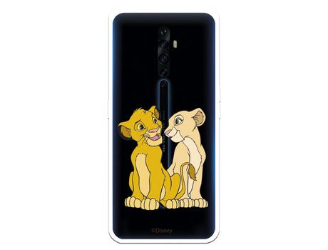 Funda para Oppo Reno 2Z Oficial de Disney Simba y Nala Silueta - El Rey León