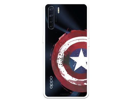 Funda para Oppo A91 Oficial de Marvel Capitan America Escudo Transparente - Marvel