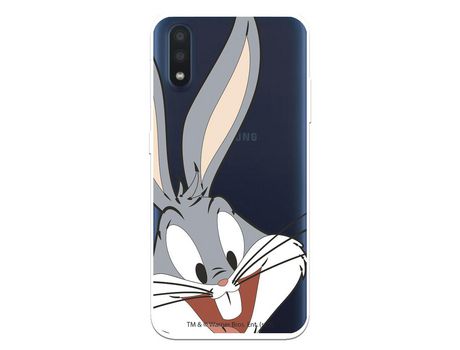 Funda para Samsung Galaxy A01 Oficial de Warner Bros Bugs Bunny Silueta Transparente - Looney Tunes