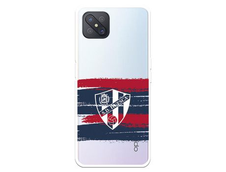 Funda para Oppo Reno 4Z del Huesca Rayas Transparente - Licencia Oficial SD Huesca